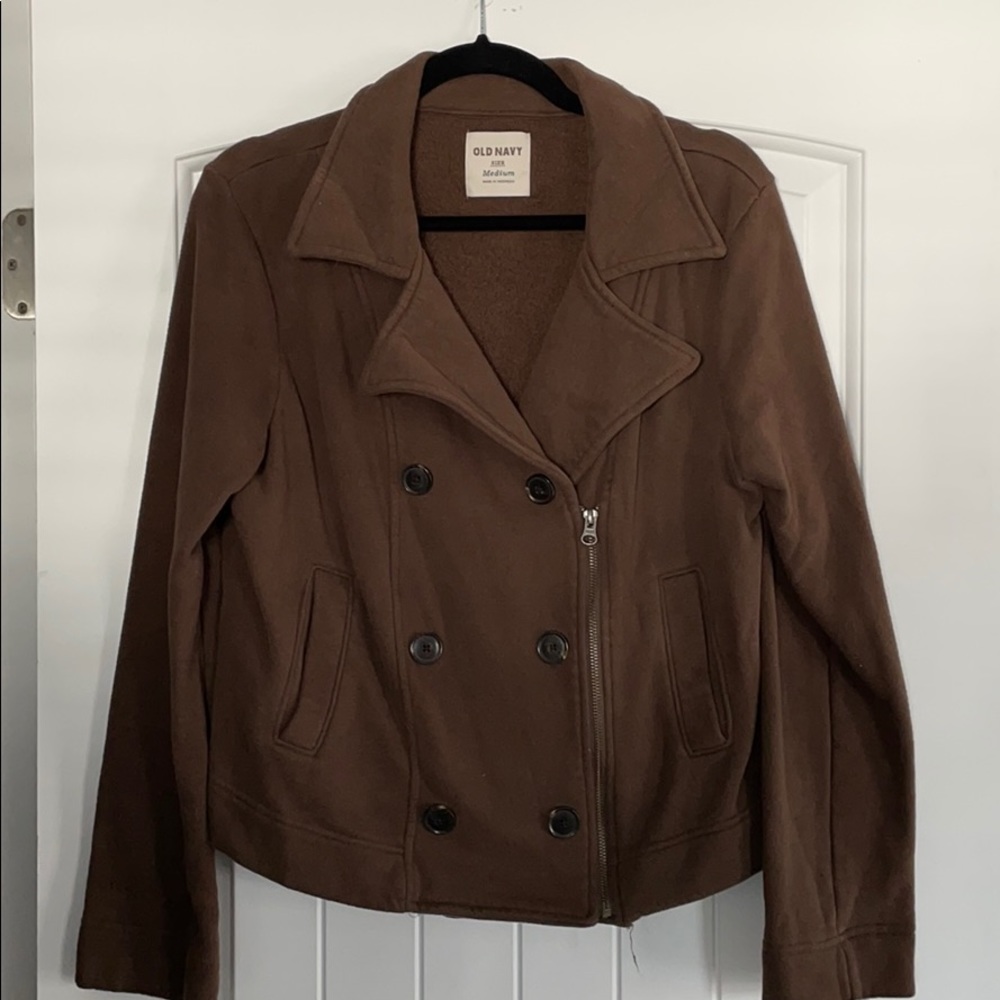 Old Navy fleece asymmetric jacket Size M